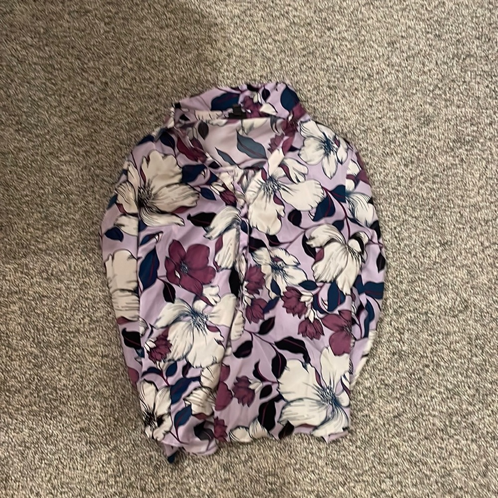Purple floral button up women’s size large